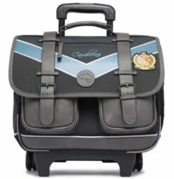 Cartable à Roulettes 38 Cm Vintage Blue Badge - Cameleon - CP, CE1, CE2