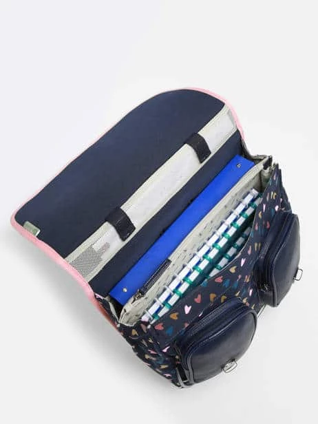 Cartable à Roulettes 38 Cm Vintage Navy Heart - Cameleon - CP, CE1, CE2 5 Cartable à Roulettes 38 Cm Vintage Navy Heart - Cameleon - CP, CE1, CE2 – Image 3