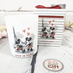 Bougie Mickey Et Minnie Et Son Coffret Cadeau - Parfum Pomme D'amour Caramélisée - Love In Paris - St Valentin -cadeaux boutique Bougie cadeau mickey minnie ensemble