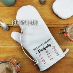 Manique Cuisine "Mes Petits Enfants Parfaits"cadeau :mamie,papy Personnalisé -cadeaux boutique Mes petits enfants parfaits manique haut