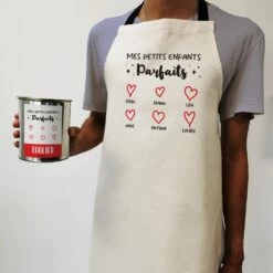 Tapis De Cuisine "Mes Petits Enfants Parfaits"cadeau Papy Et Marie Personnalisé -cadeaux boutique Mes petits enfants parfaits tablier cuisine porte homme