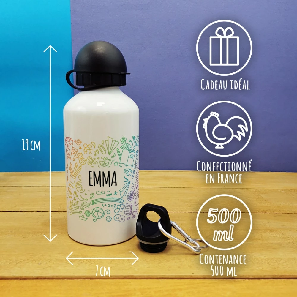 Gourde Personnalisée - Arc En Ciel - Cadeau Rentrée Scolaire Pour Enfant 5 Gourde Personnalisée - Arc En Ciel - Cadeau Rentrée Scolaire Pour Enfant – Image 3