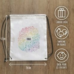 Sac à Dos Sport Personnalisé : Gym, Piscine... - Arc En Ciel 8 Sac à Dos Sport Personnalisé : Gym, Piscine... - Arc En Ciel -cadeaux boutique Rentree scolaire Anniversaire le prenom de votre enfant Arc en Ciel sac a cordon informations