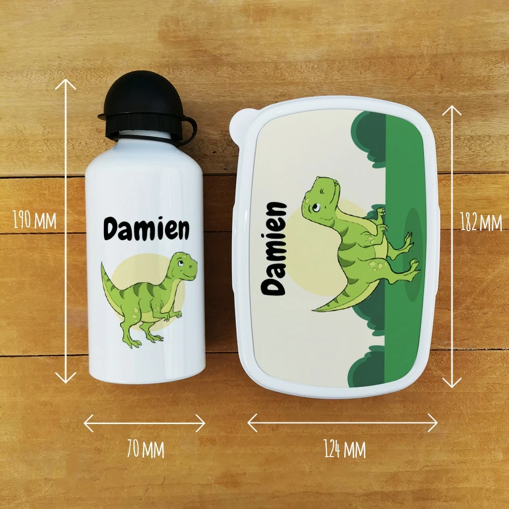 Boîte à Goûter & Gourde Enfant PersonnaliséesDinosaure : Cadeau Garçon 4 Boîte à Goûter & Gourde Enfant PersonnaliséesDinosaure : Cadeau Garçon – Image 2