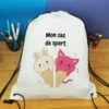 Sac à Dos Sport : Gym, Piscine... - Glaces Kawaii -cadeaux boutique Rentree scolaire Anniversaire prenom de votre enfant Glaces Kawaii sac a cordon rempli