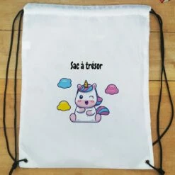 Sac à Dos Sport : Gym, Piscine... - Licorne - Cadeaufille -cadeaux boutique Rentree scolaire inscription Licorne sac a cordon plat