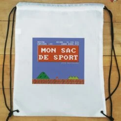 Sac à Dos Sport : Gym, Piscine... - Retrogaming -cadeaux boutique Rentree scolaire inscription Retrogaming sac a cordon plat