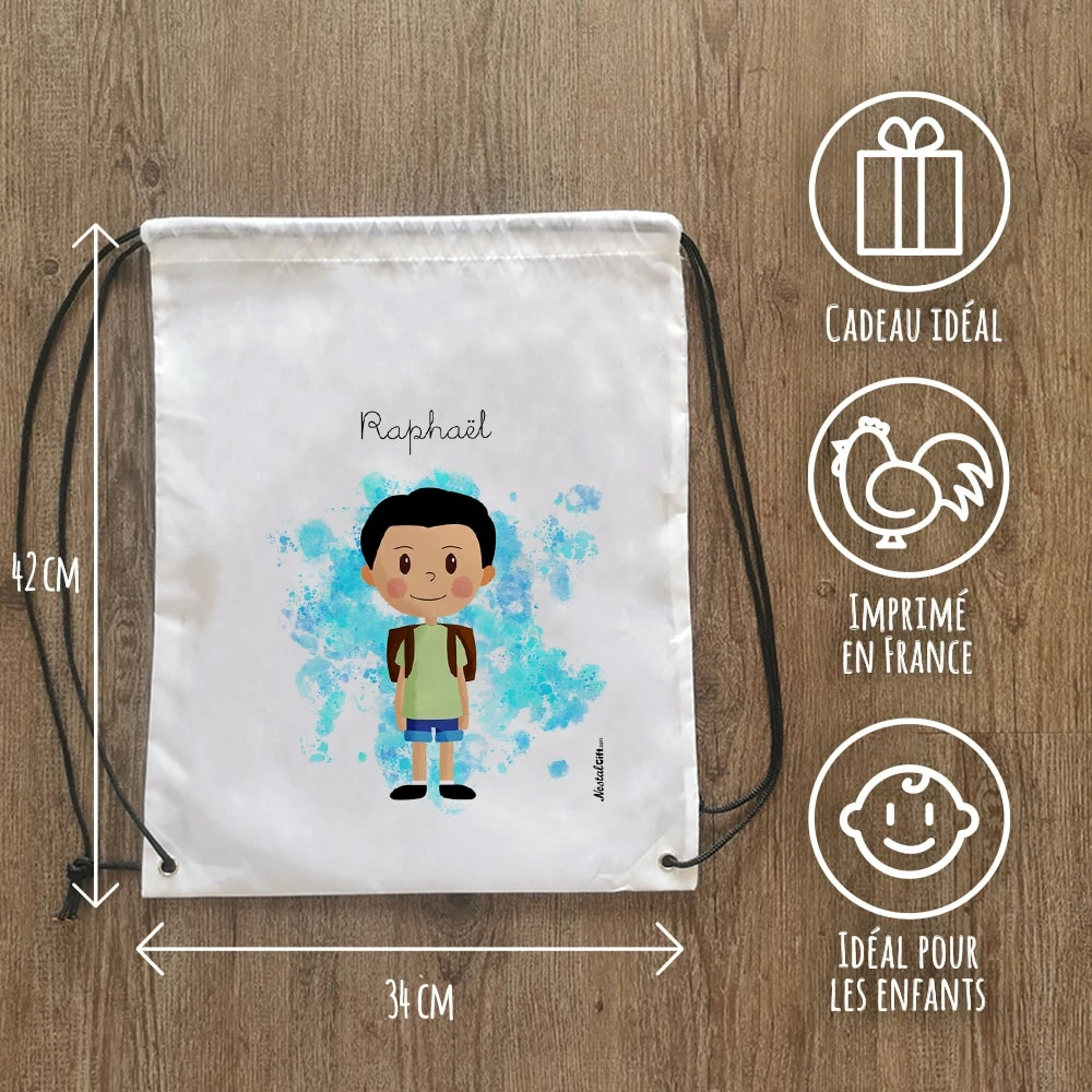 Sac à Dos Sport Personnalisé: Gym, Piscine... - Petit écolier - Cadeaugarçon 5 Sac à Dos Sport Personnalisé: Gym, Piscine... - Petit écolier - Cadeaugarçon – Image 3