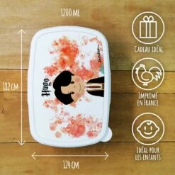 Boîte à Goûter Enfant Personnalisée- Petit Sorcier -cadeaux boutique Rentree scolaire le prenom de votre enfant Petit sorcier boite a gouter informations 1