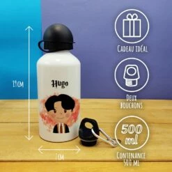 Gourde Personnalisée - Petit Sorcier -cadeaux boutique Rentree scolaire le prenom de votre enfant Petit sorcier gourde petite informations 1