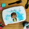 Boîte à Goûter Enfant Personnalisée - Petite écolière -cadeaux boutique Rentree scolaire le prenom de votre fille Petite ecoliere boite a gouter haut