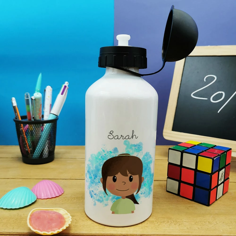 Gourde En Métal Personnalisée Fille - Petite écolière 4 Gourde En Métal Personnalisée Fille - Petite écolière – Image 2