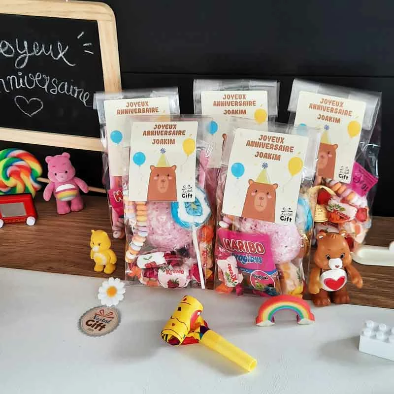 5 Sachets De Bonbons Personnalisés - Anniversaire Enfant - Ours 5 5 Sachets De Bonbons Personnalisés - Anniversaire Enfant - Ours – Image 3