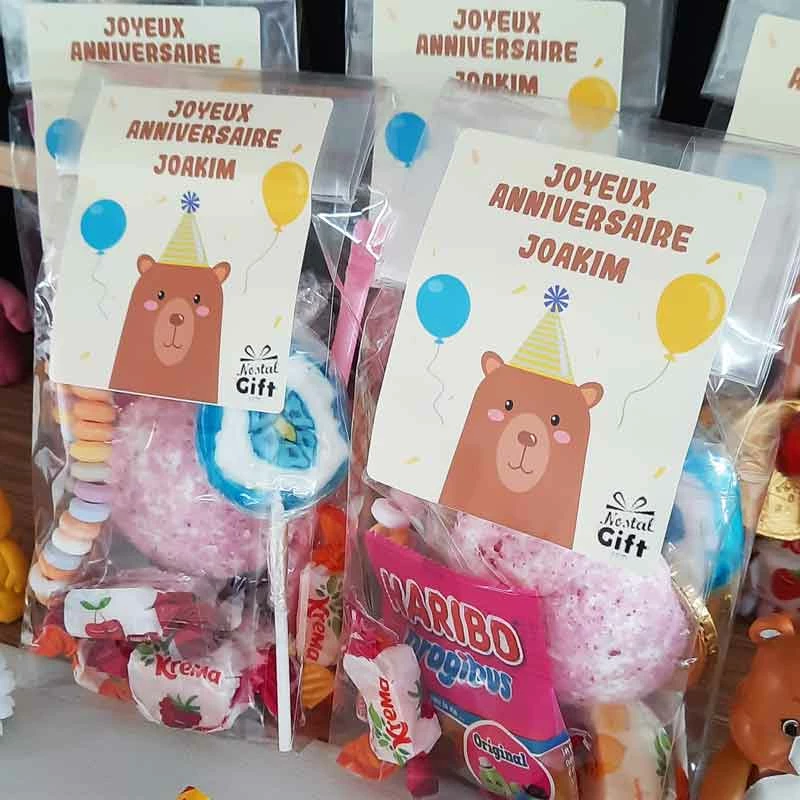 5 Sachets De Bonbons Personnalisés - Anniversaire Enfant - Ours 4 5 Sachets De Bonbons Personnalisés - Anniversaire Enfant - Ours – Image 2