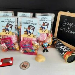 5 Sachets De Bonbons - Joyeux Anniversaire - Pirate -cadeaux boutique Sachet bonbons pirate2