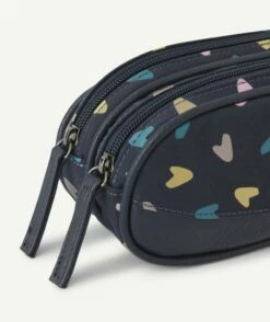 Trousse Vintage Fantasy (Navy Heart) - Caméléon - 2 Compartiments -cadeaux boutique Trousse Navy Heart fermeture