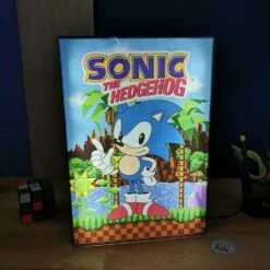 Sonic - Poster Lumineux USB - Mural Ou Sur Pied -cadeaux boutique affiche eclairee sonic noir