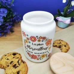 Bocal à Biscuit "La Plus Merveilleuse Des Mamans" - Cadeau Maman -cadeaux boutique bocal cookie merveilleuse maman ouvert haut 2