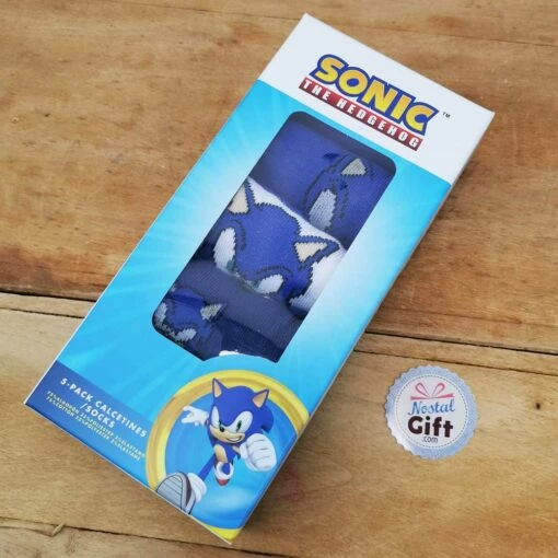 Lot De 5 Paires De Chaussettes Enfant Sonic - Taille 35/38 - Sonic -cadeaux boutique boite chaussette sonic 2
