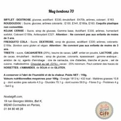 MUG "Je T'aime Depuis Les Années 70 " - Bonbons Rétro 70 -cadeaux boutique bonbons mug 70 ingredients page 00011