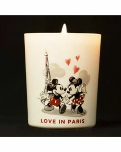 Bougie Mickey Et Minnie Et Son Coffret Cadeau - Parfum Pomme D'amour Caramélisée - Love In Paris - St Valentin -cadeaux boutique bougie mickey minnie. cire vegetale