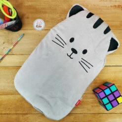 Bouillotte Petit Chat Gris toute Douce - Kitty   -cadeaux boutique bouillotte chat gris tete