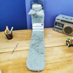 Bouillotte Chat Longiligne Grise toute Douce -cadeaux boutique bouillotte geante lapin gris