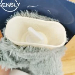 Bouillotte Chat Longiligne Grise toute Douce -cadeaux boutique bouillotte geante lapin gris haut