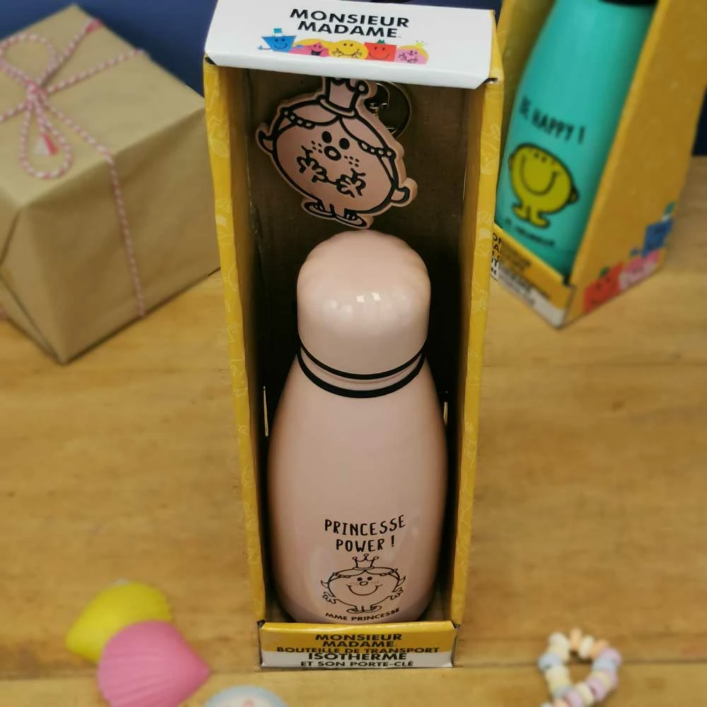 Bouteille Isotherme Et Porte Clé - Mme Princesse - Monsieur Madame 4 Bouteille Isotherme Et Porte Clé - Mme Princesse - Monsieur Madame – Image 2