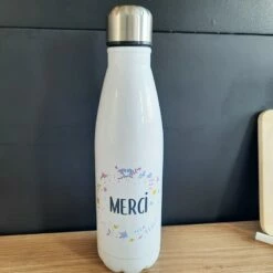 Bouteille De Transport Isotherme - Merci - Collection Florale -cadeaux boutique bouteille transport merci cadeau simple