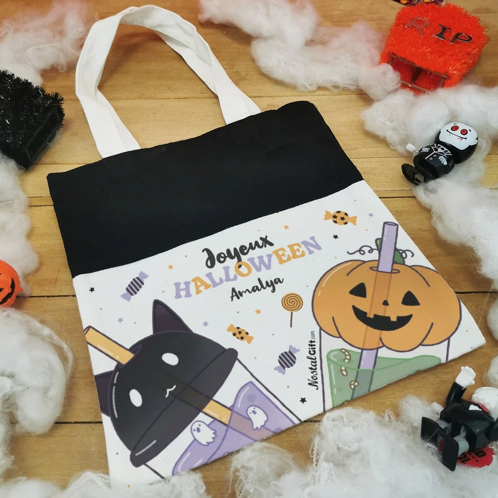 Sac Enfant Personnalisé Bubble Tea "Joyeux Halloween" 7 Sac Enfant Personnalisé Bubble Tea "Joyeux Halloween" – Image 5