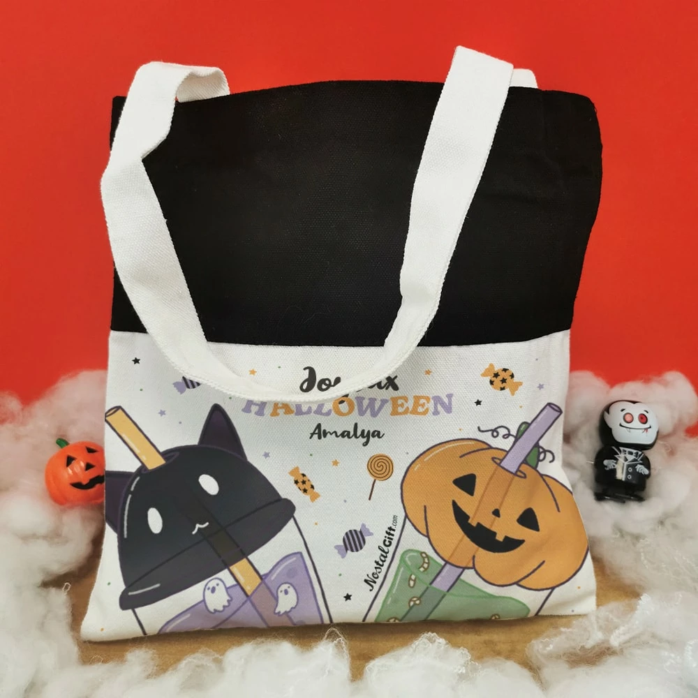 Sac Enfant Personnalisé Bubble Tea "Joyeux Halloween" 9 Sac Enfant Personnalisé Bubble Tea "Joyeux Halloween" – Image 7