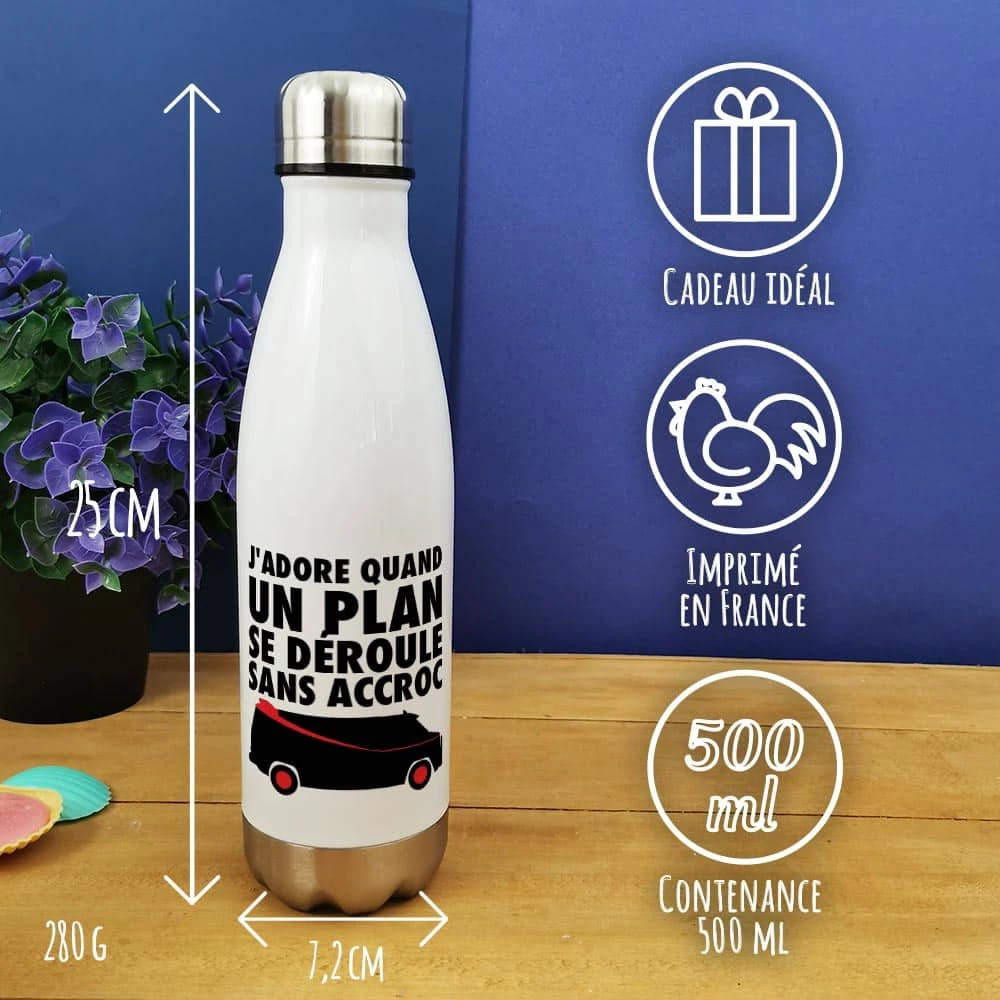 Bouteille Isotherme 500ml"J'adore Quand Un Plan Se Déroule Sans Accroc" 5 Bouteille Isotherme 500ml"J'adore Quand Un Plan Se Déroule Sans Accroc" – Image 3