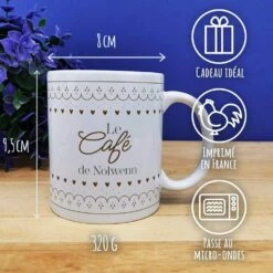 Mug "Café De Noël" Personnalisé - Cadeau Noël -cadeaux boutique cadeau Noel le cafe de Boissons de noel mug informations