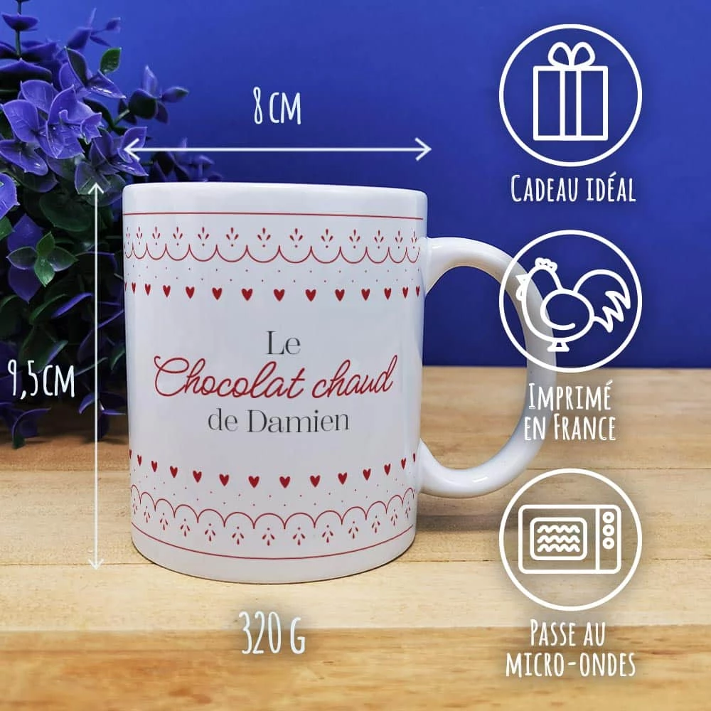 Mug "Le Chocolat Chaud"- Cadeau Pour Noël :mamie,maman - Cadeau Personnalisé 5 Mug "Le Chocolat Chaud"- Cadeau Pour Noël :mamie,maman - Cadeau Personnalisé – Image 3