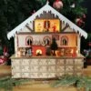 Village Lumineux De Noel - Calendrier De L'Avent En Bois - "Dans Le Salon" -cadeaux boutique calendrier de lavent bois chalet