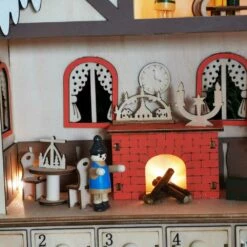 Village Lumineux De Noel - Calendrier De L'Avent En Bois - "Dans Le Salon" -cadeaux boutique calendrier de lavent bois chalet zoom2