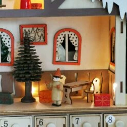 Village Lumineux De Noel - Calendrier De L'Avent En Bois - "Dans Le Salon" -cadeaux boutique calendrier de lavent bois chalet zoom3