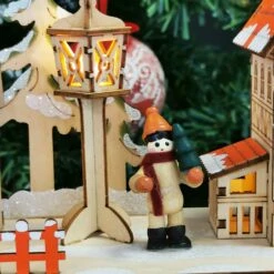 Village Lumineux De Noel - Calendrier De L'Avent En Bois - "Rêve Hivernal" -cadeaux boutique calendrier de lavent bois scene interieure zoom4