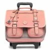 Cartable à Roulettes 38 Cm Vintage Rose Ses Pin's Personnalisables - Cameleon - CP, CE1, CE2 -cadeaux boutique cartable cameleon roulette 38 cm pink badge 980887 1