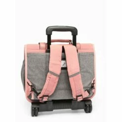 Cartable à Roulettes 38 Cm Vintage Rose Ses Pin's Personnalisables - Cameleon - CP, CE1, CE2 -cadeaux boutique cartable cameleon roulette 38 cm pink badge 980891