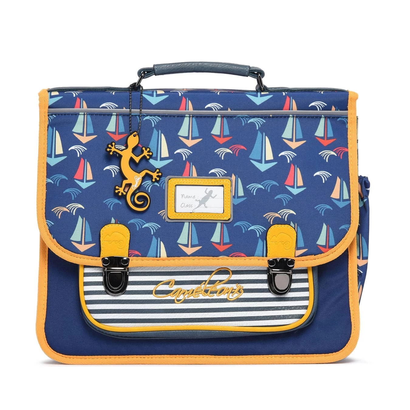 Cartable 35 Cm Rétro Bateau Bleu - Caméléon - Stripes Sailboat- Maternelle Et CP 3 Cartable 35 Cm Rétro Bateau Bleu - Caméléon - Stripes Sailboat- Maternelle Et CP