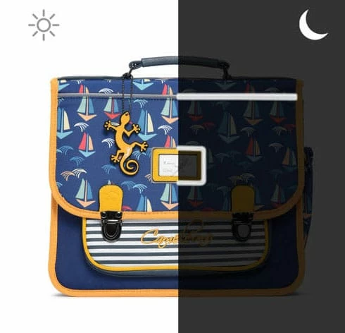 Cartable 35 Cm Rétro Bateau Bleu - Caméléon - Stripes Sailboat- Maternelle Et CP 6 Cartable 35 Cm Rétro Bateau Bleu - Caméléon - Stripes Sailboat- Maternelle Et CP – Image 4