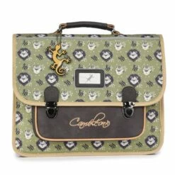 Cartable 38 Cm Rétro Lion - Caméléon - Green Savanna - CP, CE1, CE2
