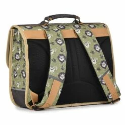 Cartable 38 Cm Rétro Lion - Caméléon - Green Savanna - CP, CE1, CE2 -cadeaux boutique cartable lion 38 cm dos