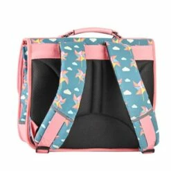 Cartable 35 Cm Rétro Moulin - Caméléon - Green Windmill - Maternelle Et CP -cadeaux boutique cartable moulin 35 cm dos