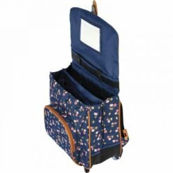 Cartable à Roulettes Bleu Alexa 38 Cm Imprimé De Cerises - Tann's -cadeaux boutique cartable trolley alexa bleu ouvert