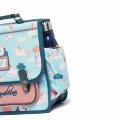 Cartable 38 Cm Rétro Turquoise Licorne - Caméléon - CP, CE1, CE2 -cadeaux boutique cartable turquoise licorne 38 cm cameleon 982366 1