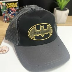 Batman - Casquette Noire Et Grise Ajustable -cadeaux boutique casquette batman noir