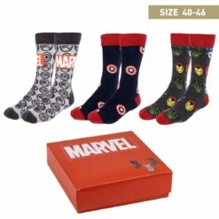 Coffret Cadeau 3 Paires De Chaussettes Marvel40 - 46 -cadeaux boutique chaussettes marvel blanc